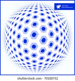 Esfera hexagonal. Ilustración abstracta.