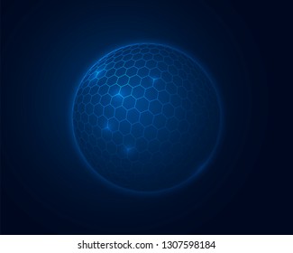 Hexagon Sphere Illustration.