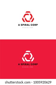 Hexagon spiral logo template.