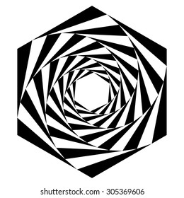 Hexagon spiral vector, spiral logo design