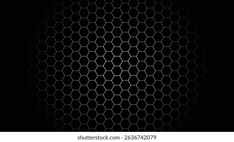 Hexagon Spotlight on Dark Background Tech Design Vector.