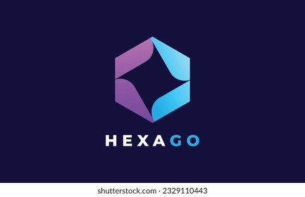 Símbolo del logo cuadrado de Hexagon para una compañía moderna y segura