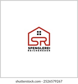 hexagon SR casa monograma logotipo para imobiliário, propriedade, construção identidade de negócios. caixa em forma de casa inicial com fav ícones vetor gráfico modelo