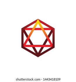 hexagon star line color logo design