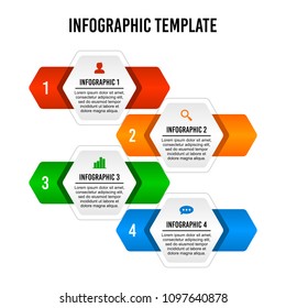 Hexagon step infographic design template.