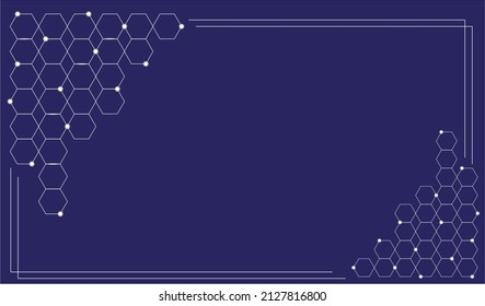 Hexagon structure on blue background.frame background. Eps 10 vector file.