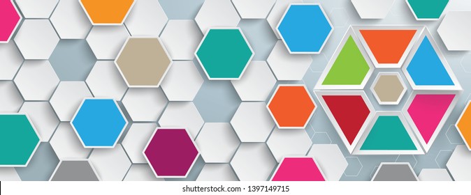 Hexagon structure on the gray background. Eps 10 vector file.