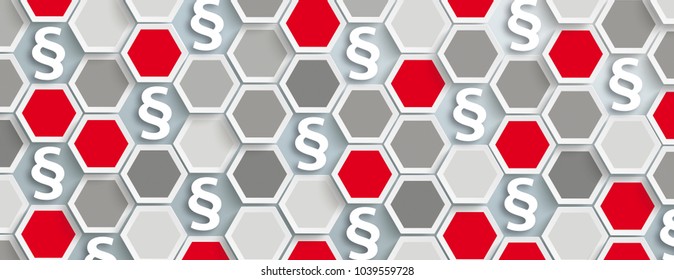 Hexagon structure with paragraphs and white tab. Eps 10 vector file.