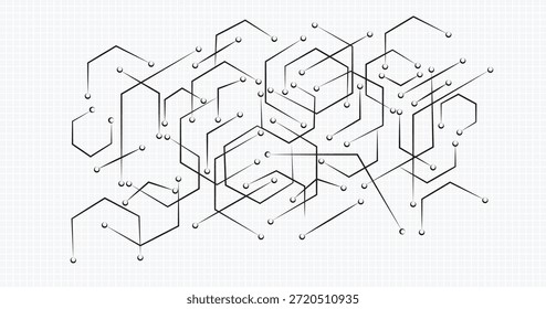 Schaltungsplatte im Hexagon-Stil.