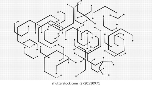 Schaltungsplatte im Hexagon-Stil.