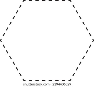 Hexagon symbol dashed shape vector icon for creative graphic design ui element in a pictogram illustration