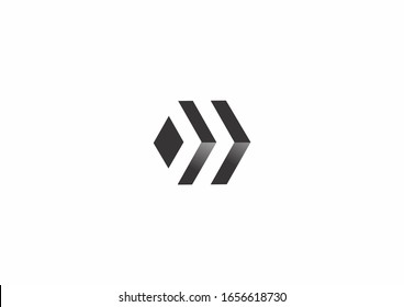Hexagon symbol icon. Hexagonal arrows concept logo.