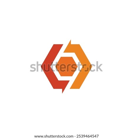 Hexagon Synergy Logo design vector template