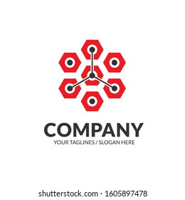
hexagon tech connect logo concept, Technology connection concept.
