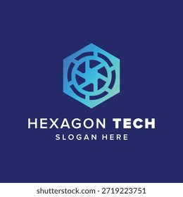 Hexagon Tech Connection Logo Elemento de diseño Vector Plantilla