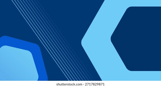 Fondo de diseño de Anuncio ancho geométrico de Memphis Abstractas azul claro de Hexagon Tech