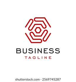 Hexagon Tech Lines Logo Design