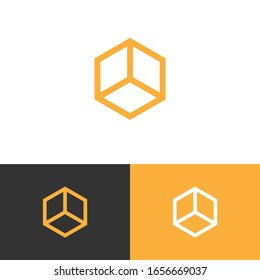 Hexagon tech logo design concept. Fintech logomark illustration. Can representing data, blockchain, program, ai, system.