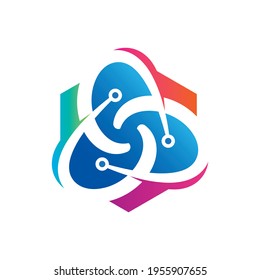 Hexagon Tech Logo Design Element