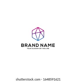 Hexagon Tech Logo Design Vector Template