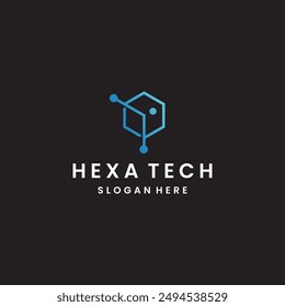 Hexagon tech logo icon design template vector illustration