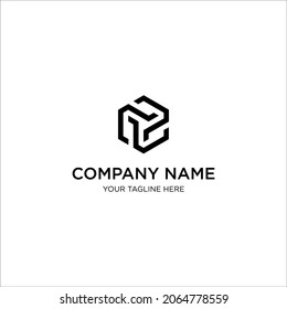 Hexagon. Tech logo. Technology logo. Work logo. Developer logo