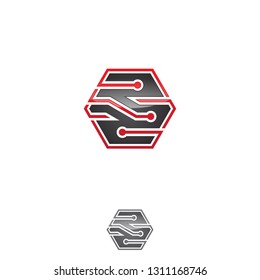 Hexagon tech vector design graphic for web icon or smartphone app. Hexagon geometric concept design. Vector illustration EPS.8 EPS.10