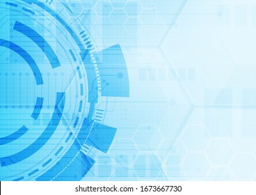 hexagon technology background with soft circuit board  hi-tech digital data connection system and computer electronic desing