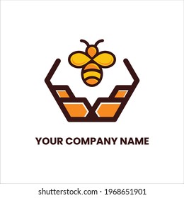 Hexagon Technology Bee Logo Company