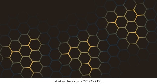 Hexagon-Technologie schwarz-goldfarbene Wabe abstrakten Hintergrund.  EPS10