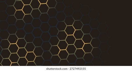 Hexagon-Technologie schwarz-goldfarbene Wabe abstrakten Hintergrund.  EPS10