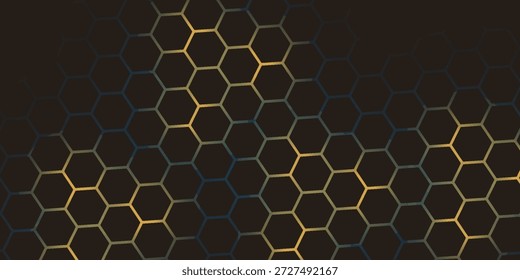 Hexagon-Technologie schwarz-goldfarbene Wabe abstrakten Hintergrund.  EPS10
