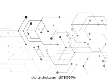 Hexagon technology connect for web design. Abstract modern backdrop. Creative vector concept. High tech digital technology concept. Futuristic backdrop