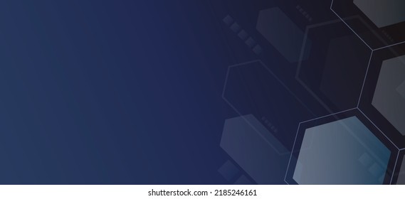 hexagon technology with dark blue background. abstract futuristic Illustration Vector design high tech digital social network connect concept.