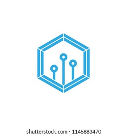 Hexagon Technology Digital Circuit Symbol Vector