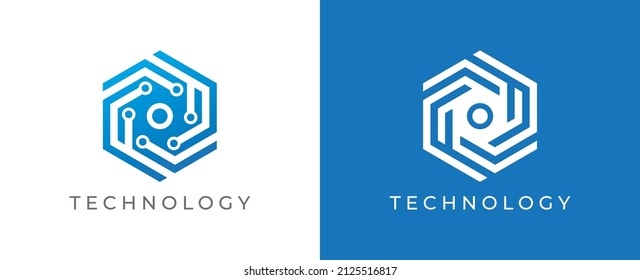 Hexagon Technology Logo icon symbol with Letter O. Vector logo template