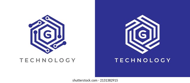 Symbol für das Logo der Hexagon-Technologie mit Buchstabe G. Vektorlogo-Vorlage