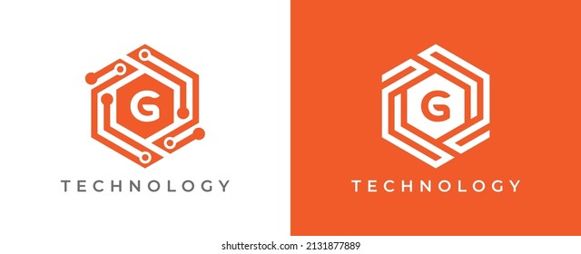 Hexagon Technology Logo icon symbol Design with Letter G. Vector logo template