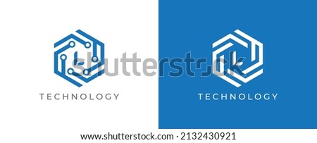 Hexagon Technology Logo icon symbol Design with Letter L. Vector logo template