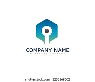 Hexagon Technology Logo Template Deign