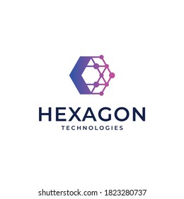 logotipo de tecnología hexagonal vector diseño simple moderno con fondo blanco
