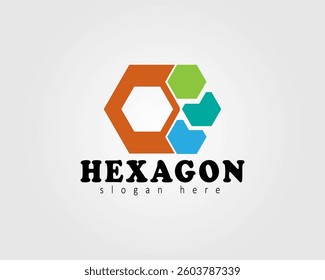 hexagon template logo illustration design concept business and company
