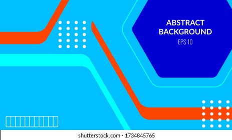 Hexagon template or polygon background. Hi tech digital technology. Vector abstract background texture design, bright poster, banner blue background, lava and blue light, and geometric shapes