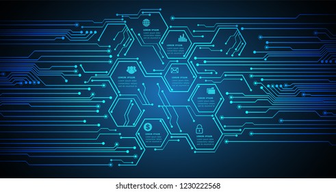 hexagon text box circuit template for website