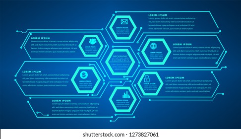 Hexagon Text Box Circuit Template For Website