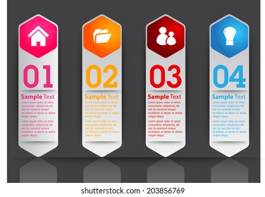 hexagon text box template for website, icon, numbers.