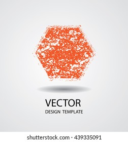 Hexagon Textured  Shape. Stamp Texture.