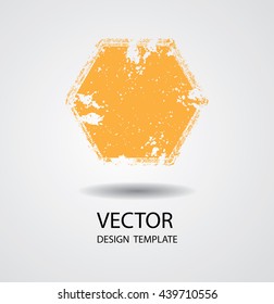 Hexagon Textured  Shape. Stamp Texture.