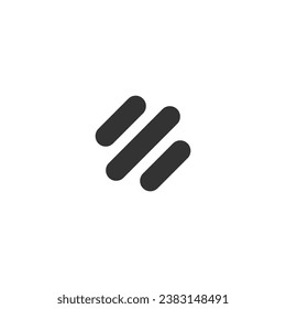 Hexagón y logotipo de tres líneas con fondo transparente