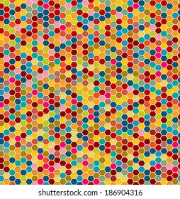 Hexagon tiles seamless pattern, retro background design
